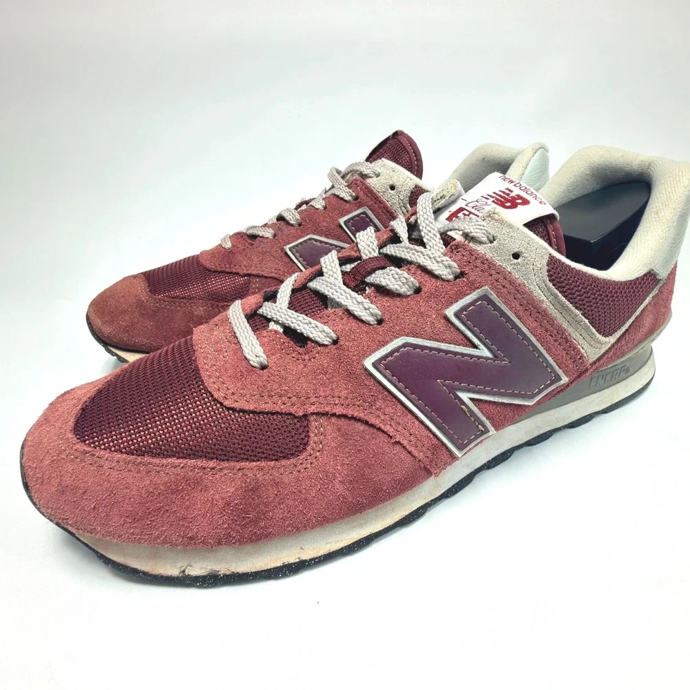 New Balance 574 Core ML574EVM Burgundy Suede Sneakers Men's 11.5 Classic